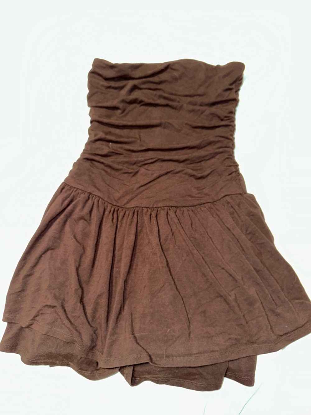 Garage Brown Strapless Mini Dress